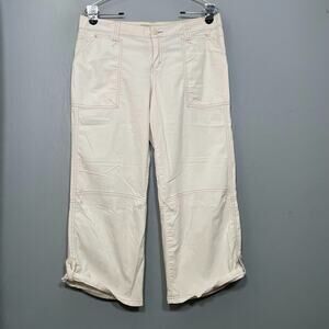 Mudd Size 13 Light Beige Khaki Capris Pants Y2K 2000s Utility Gorpcore Hiking